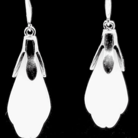 Elegant Sterling Silver Mongolian Jade Drop Earrings