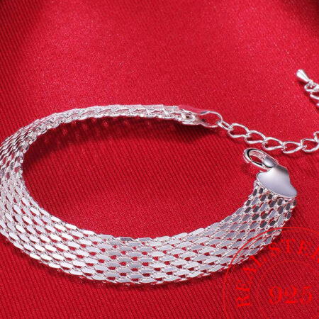 Sterling Silver Adjustable Mesh Bracelet 7-Inch to 9-Inch