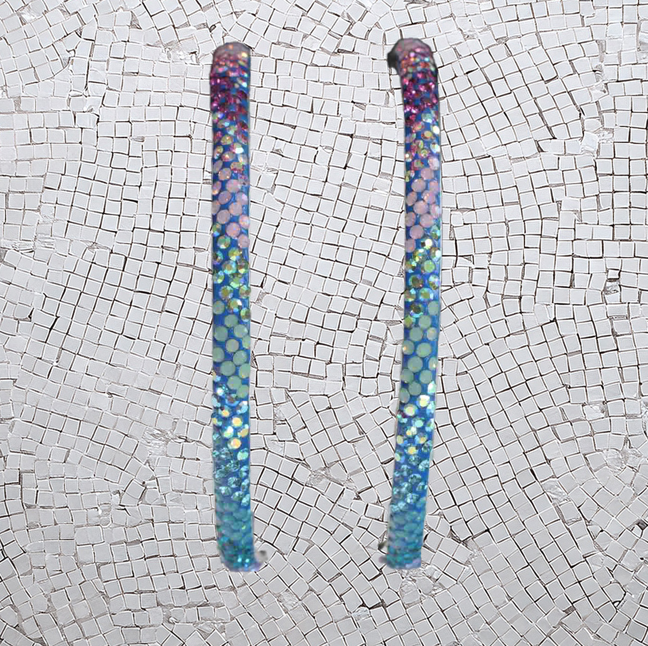 Celestial Radiance Large Sterling Silver 54 mm Hoop Earrings with Spectrum of Colorful Synthetic Stones 925ijewel.com