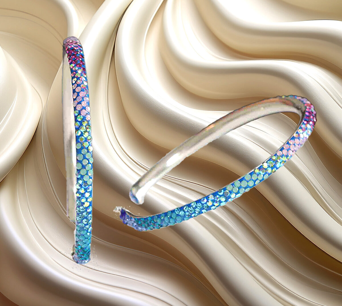 Celestial Radiance Large Sterling Silver 54 mm Hoop Earrings with Spectrum of Colorful Synthetic Stones 925ijewel.com