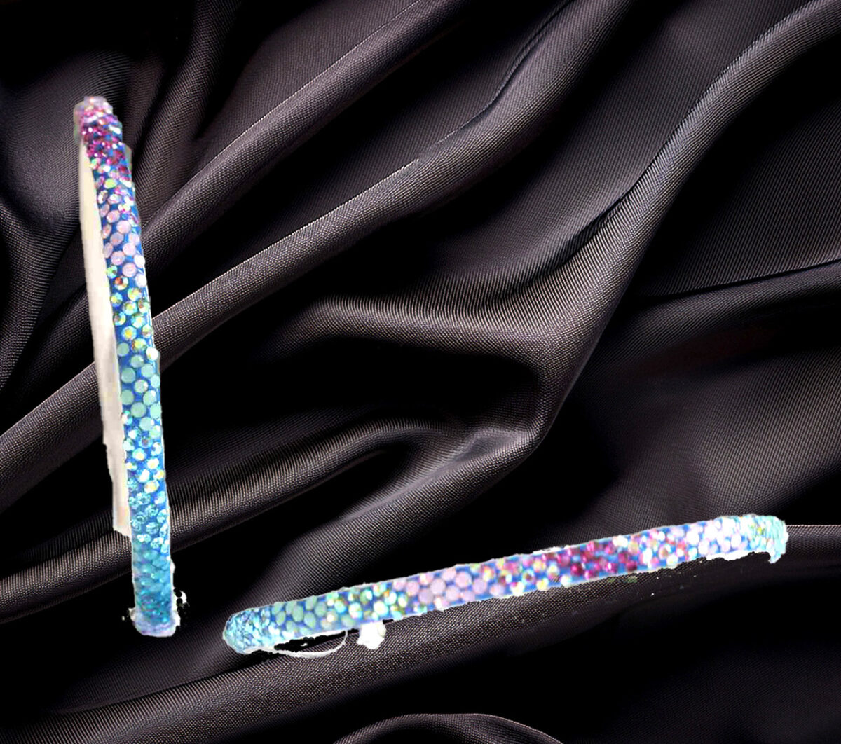 Celestial Radiance Large Sterling Silver 54 mm Hoop Earrings with Spectrum of Colorful Synthetic Stones 925ijewel.com