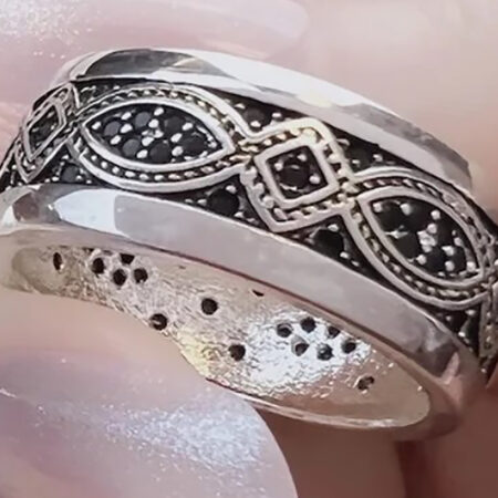 Dual Harmony. Sterling Silver Two Tone Love Knot Band