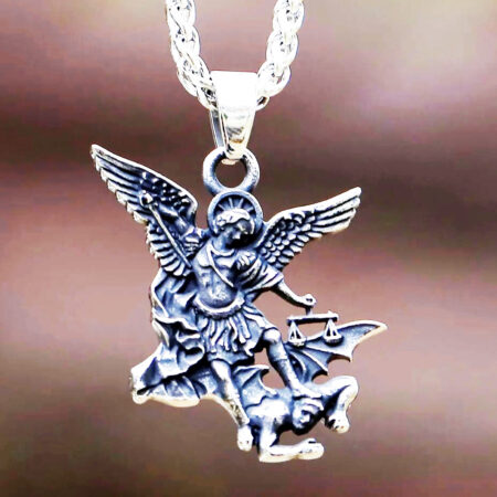 Stainless Steel Saint Michael Archangel Necklace