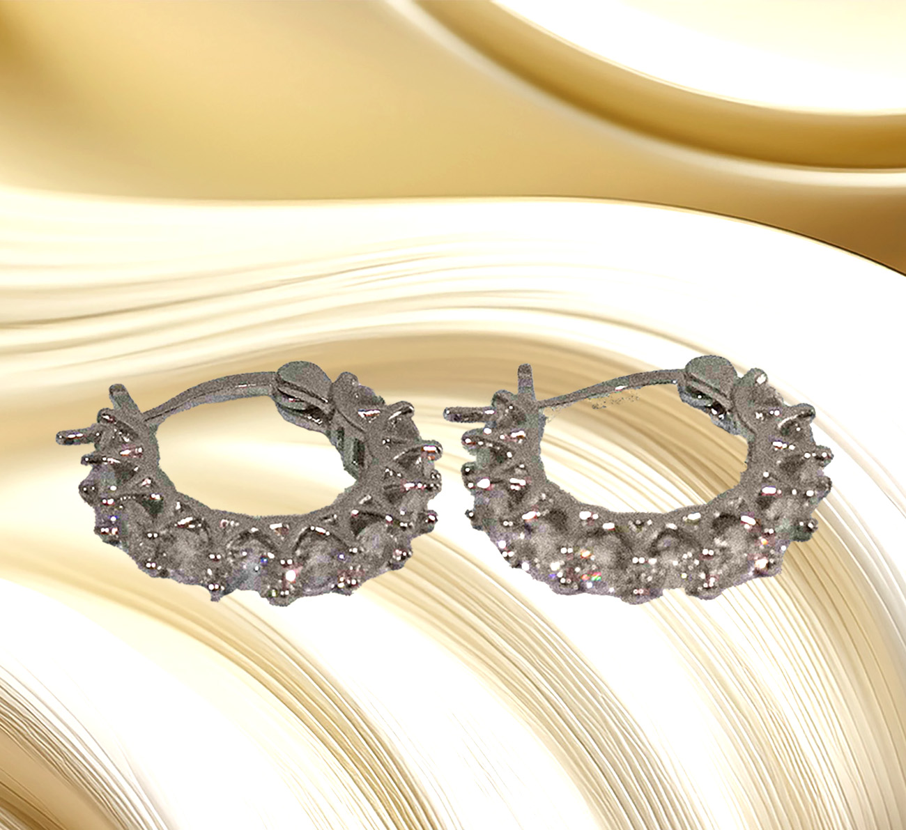 Stunning Sterling Silver Cubic Zirconia Hoop Earrings 925ijewel.com