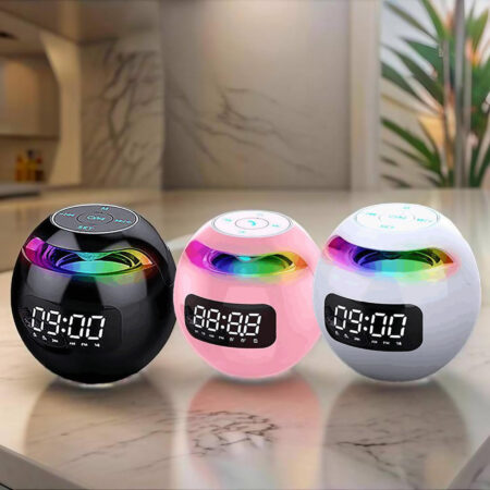Bluetooth Alarm Clock with Colorful LED Night Lights Hands-Free Calls and Speaker