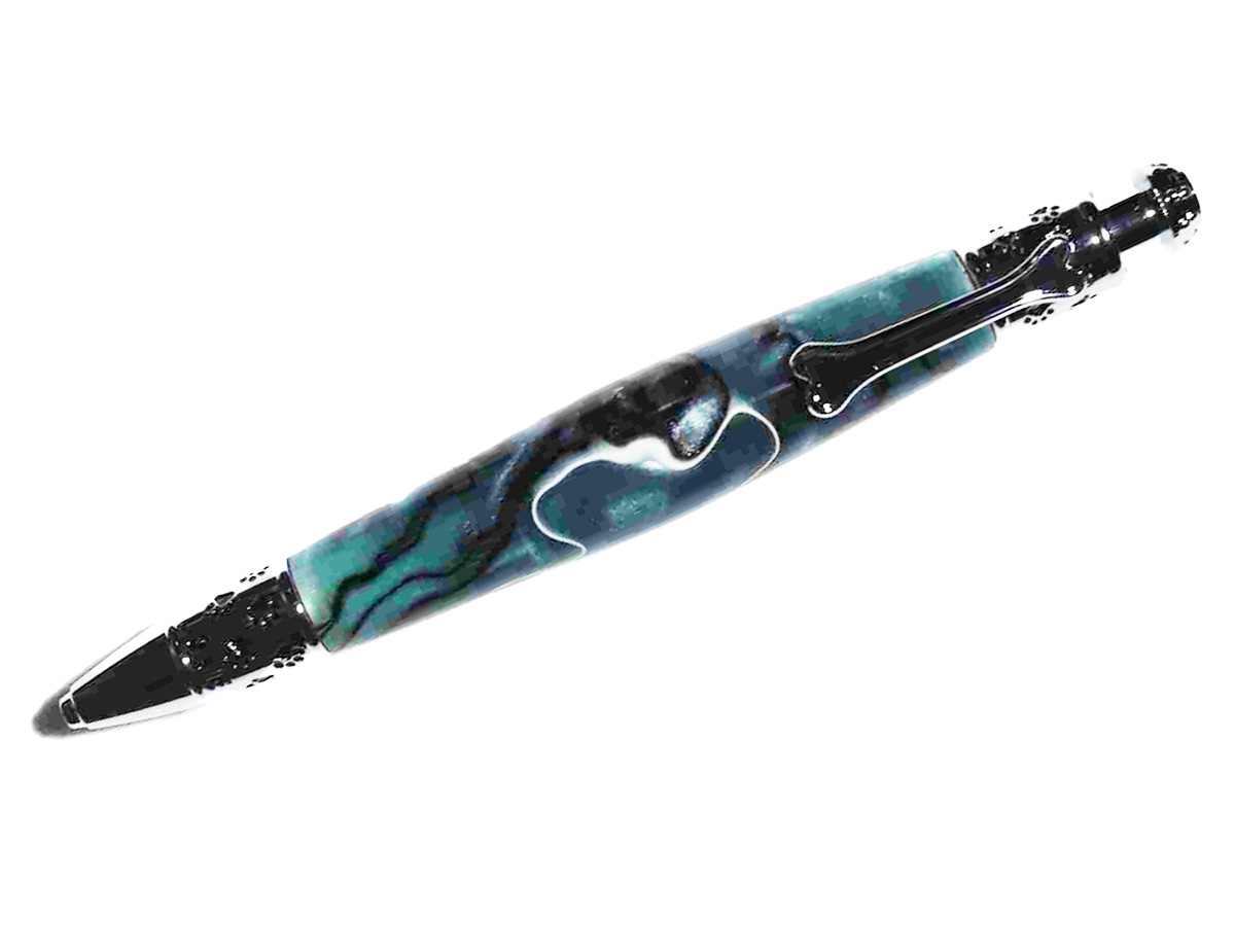 Handcrafted Blue Acrylic Pen