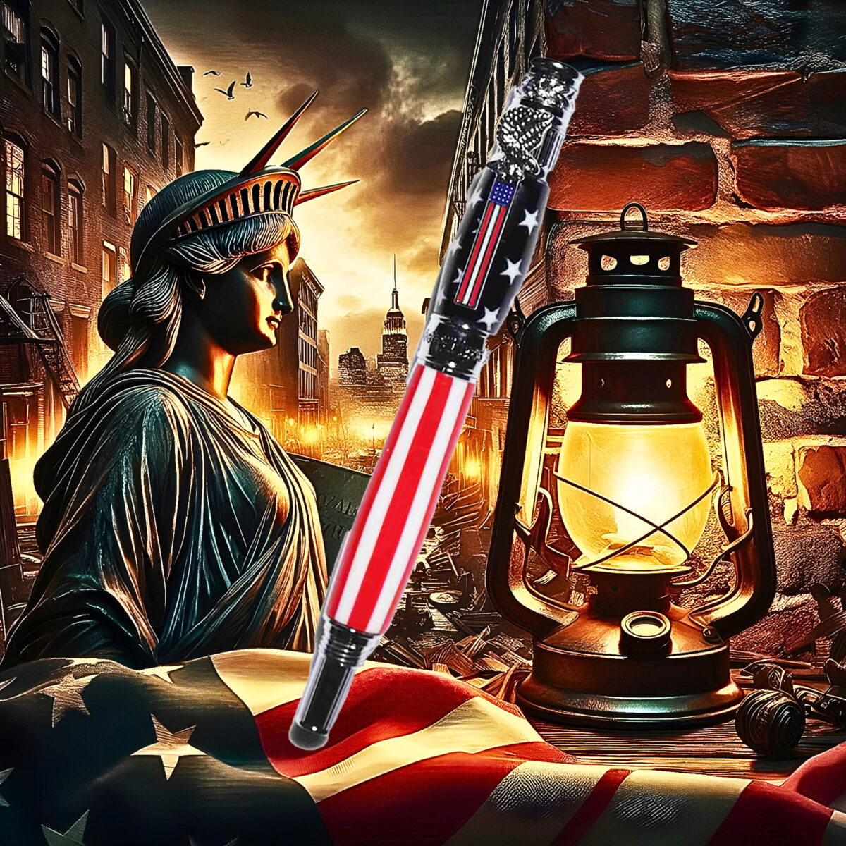 Handcrafted American Flag Pen iPerfect Jewelry and Gadgets 925ijewel.com