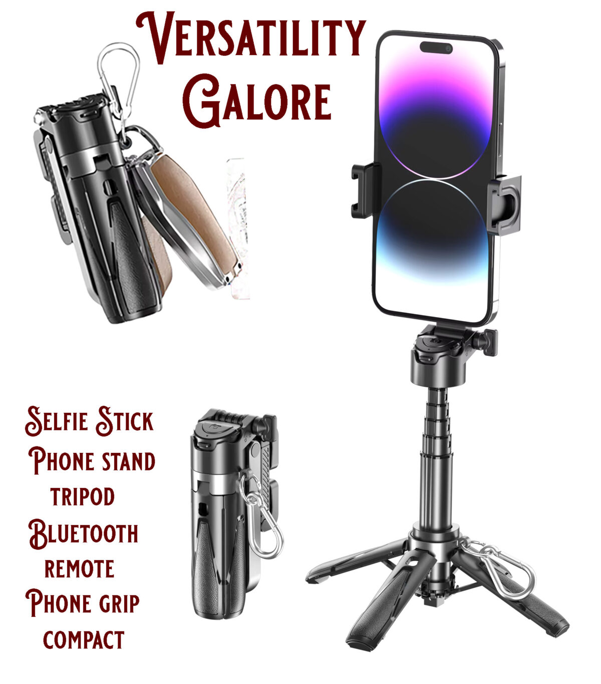 Mini Smart Foldable Bluetooth Aluminum and ABS Adjustable Tripod Stand 925ijewel.com
