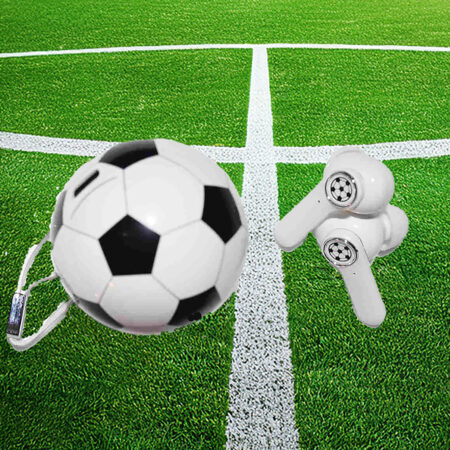 Bluetooth 5.1 Wireless Noise Cancelling Earbuds with HIFI Sound, Touch Control, IPX6 Waterproof, Soccer Ball Charging Case 925ijewel.com