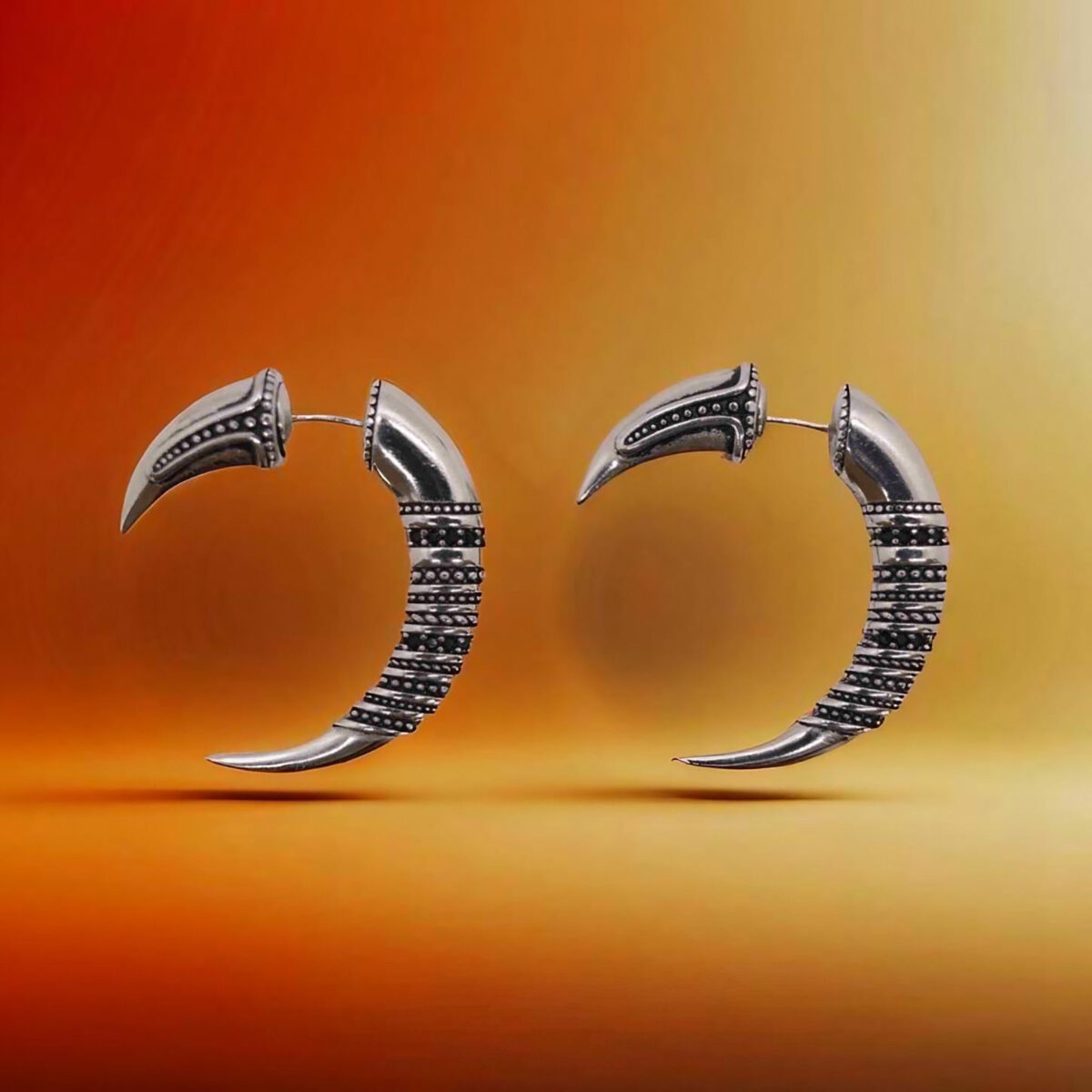 Classy and Unique Sterling Silver Retro Demi-Hoop Earrings with Endless Intricate Design 925ijewel.com