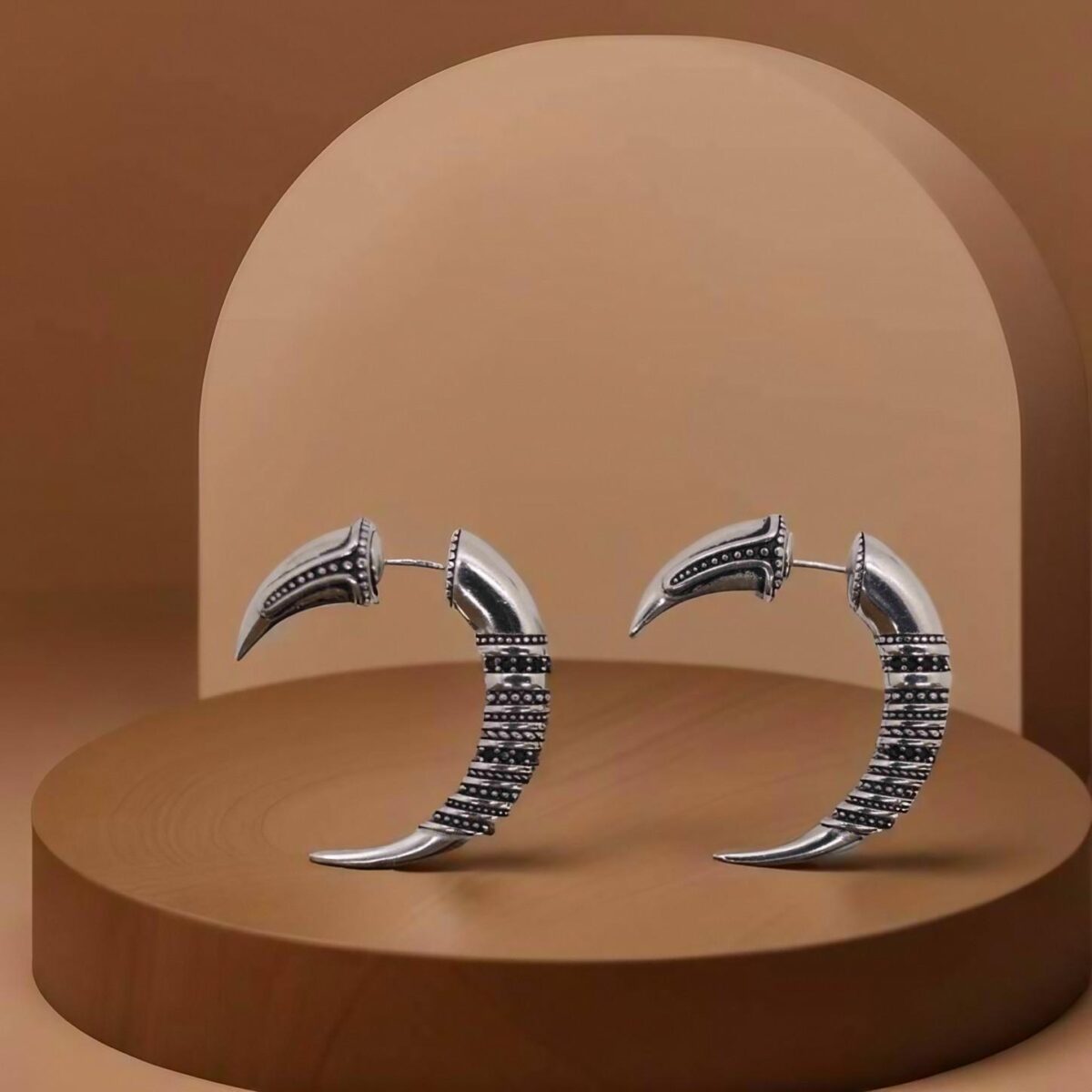 Classy and Unique Sterling Silver Retro Demi-Hoop Earrings with Endless Intricate Design 925ijewel.com