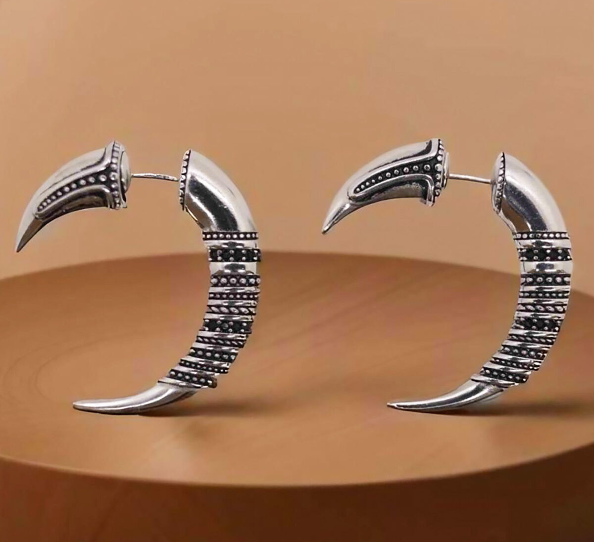 Classy and Unique Sterling Silver Retro Demi-Hoop Earrings with Endless Intricate Design 925ijewel.com