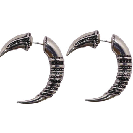 Classy and Unique Sterling Silver Retro Demi-Hoop Earrings with Endless Intricate Design 925ijewel.com