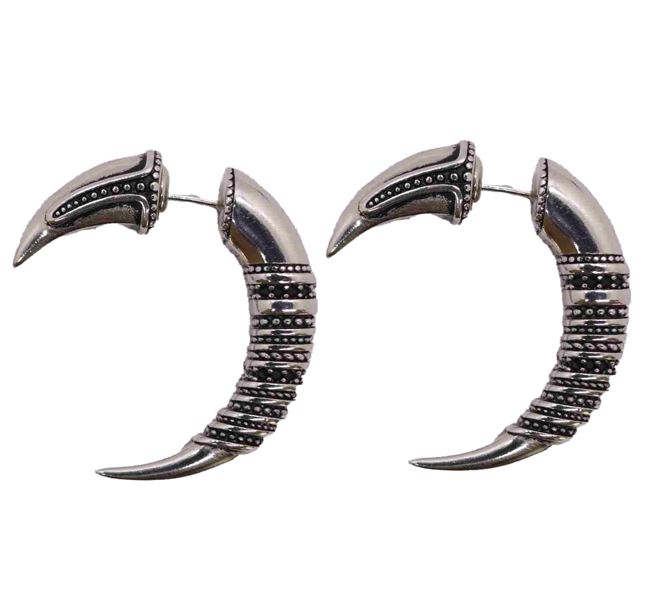 Classy and Unique Sterling Silver Retro Demi-Hoop Earrings with Endless Intricate Design 925ijewel.com