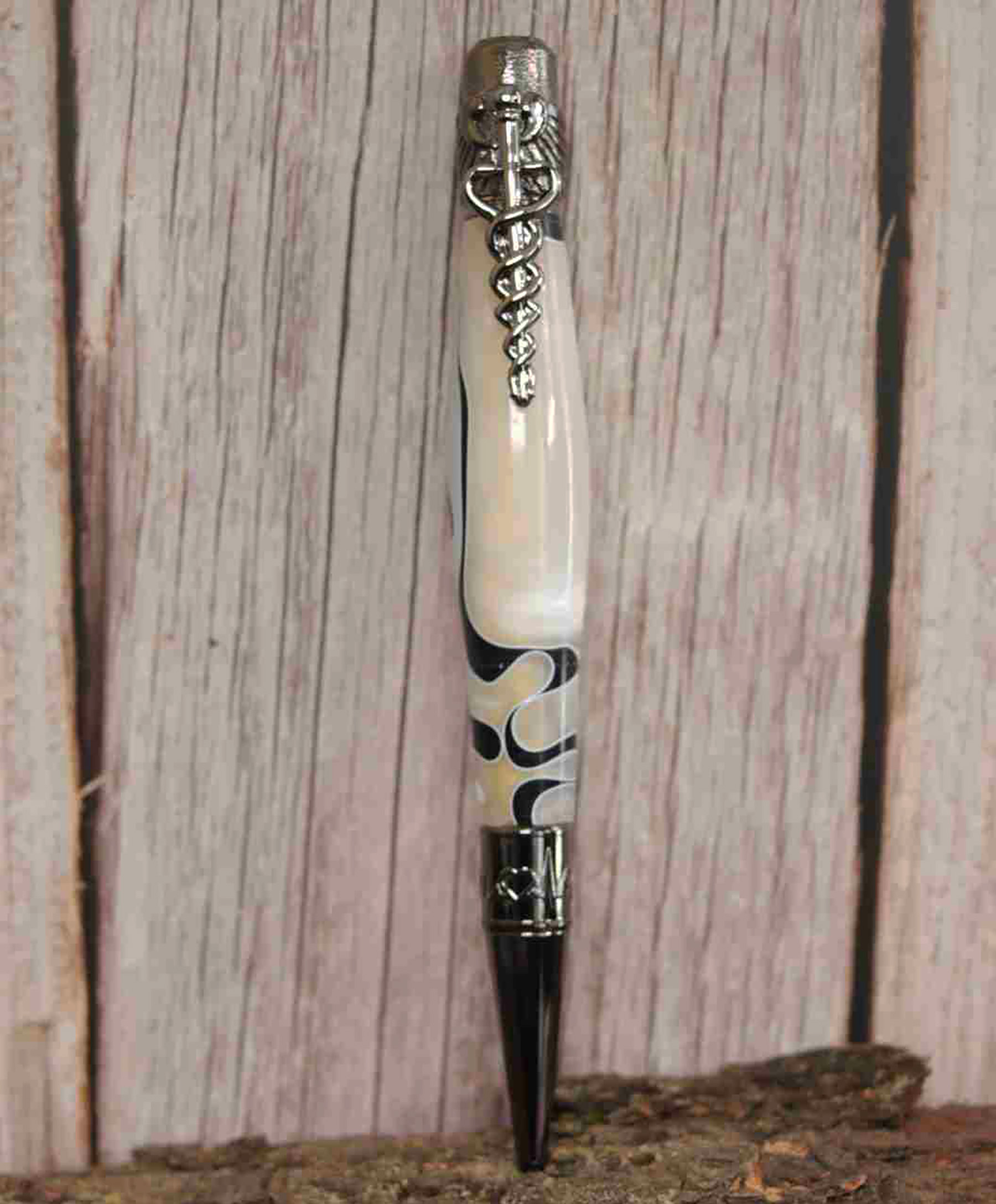 Handcrafted Medical Theme Pen White/Black 925ijewel.com