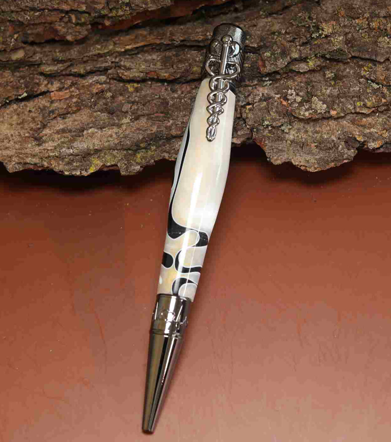 Handcrafted Medical Theme Pen White/Black 925ijewel.com