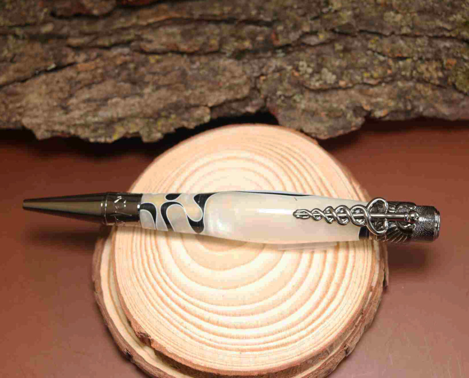 Handcrafted Medical Theme Pen White/Black 925ijewel.com