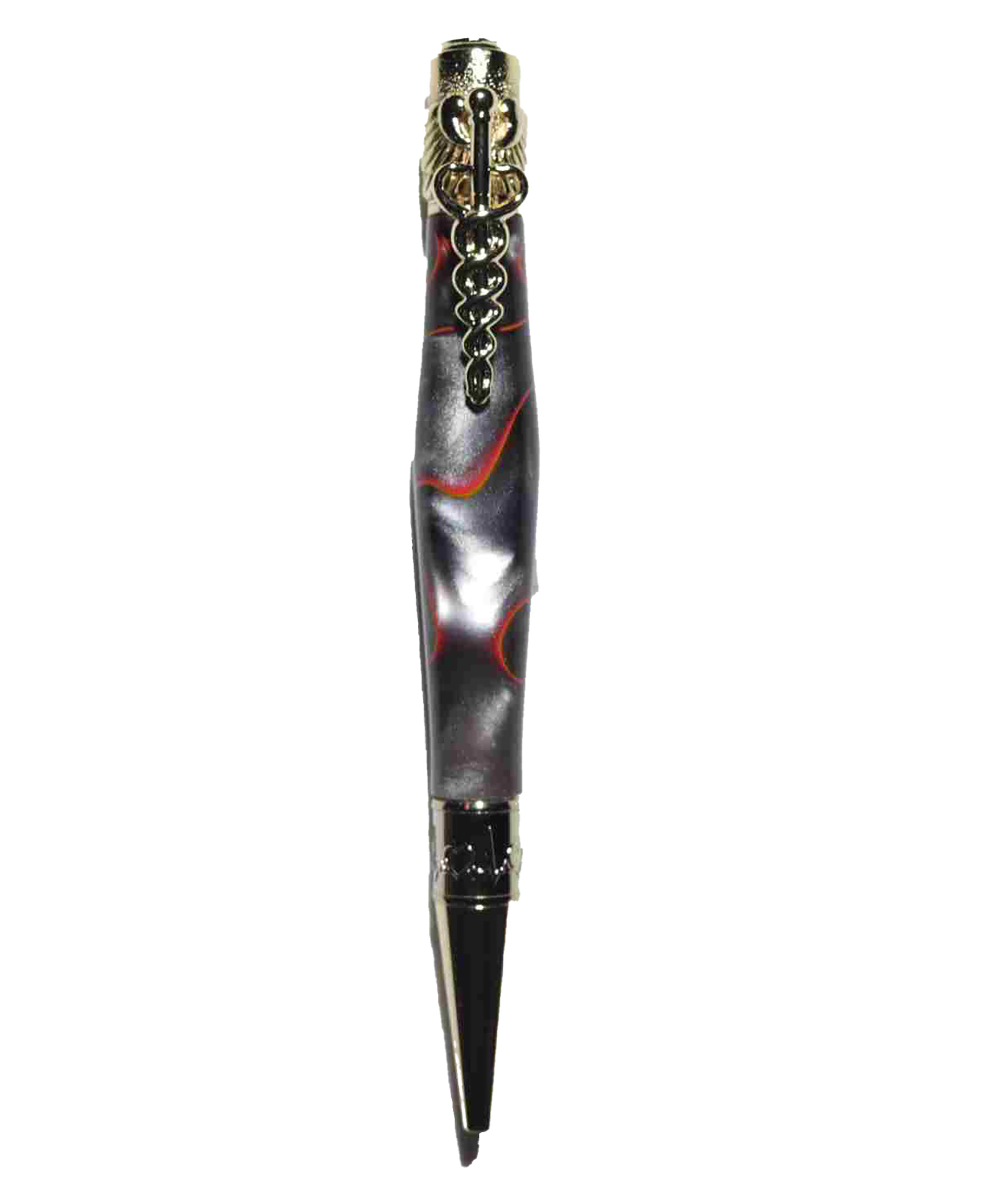 Handcrafted Medical Theme Pen Orange/Black/Silver 925ijewel.com