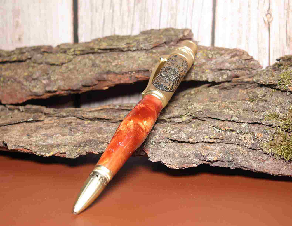 Handcrafted Police Theme Copper Color Acrylic Pen 925ijewel.com