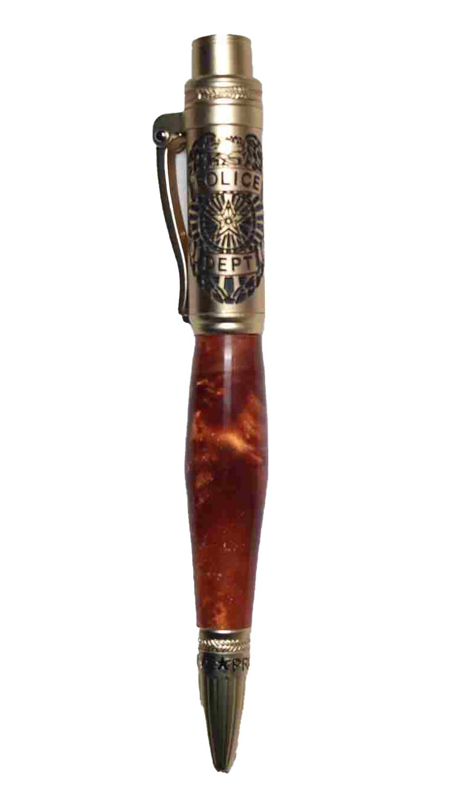 Handcrafted Police Theme Copper Color Acrylic Pen 925ijewel.com