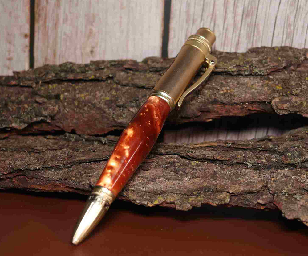 Handcrafted Police Theme Copper Color Acrylic Pen 925ijewel.com