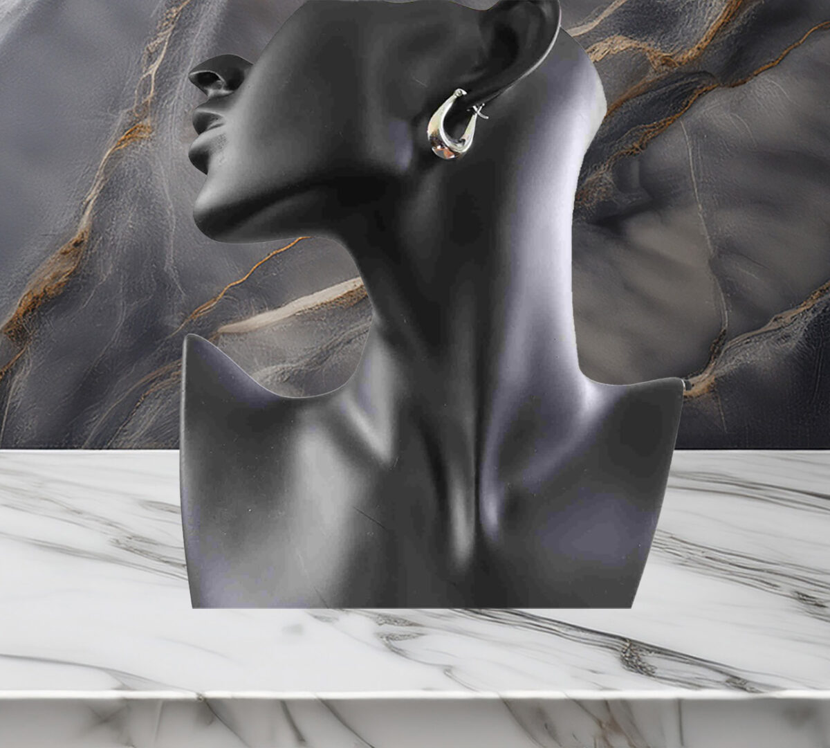 Reversible Sterling Silver Hoop Earrings – Hammered & High Polish Finish 925ijewel.com