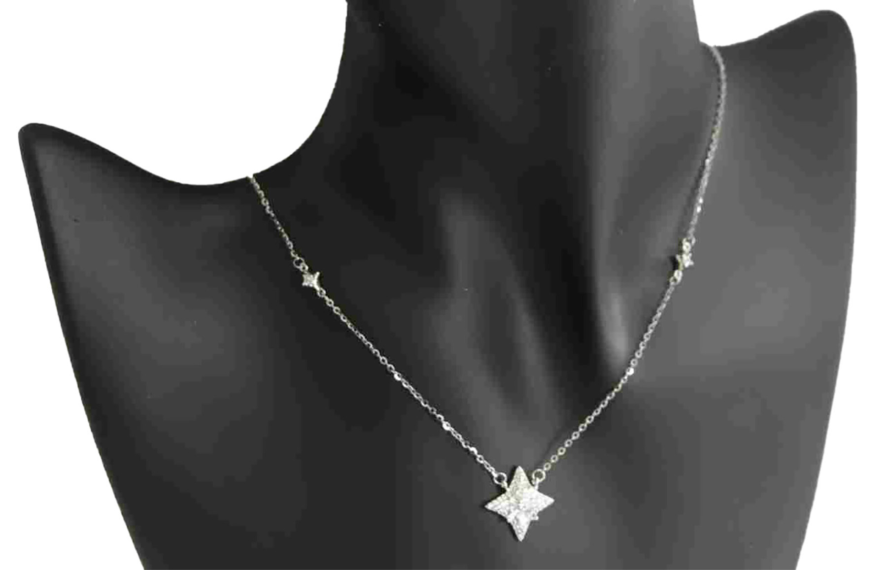 Sterling Silver Square Geometric Designed-Round and Baguette-CZ Pendant 925ijewel.com