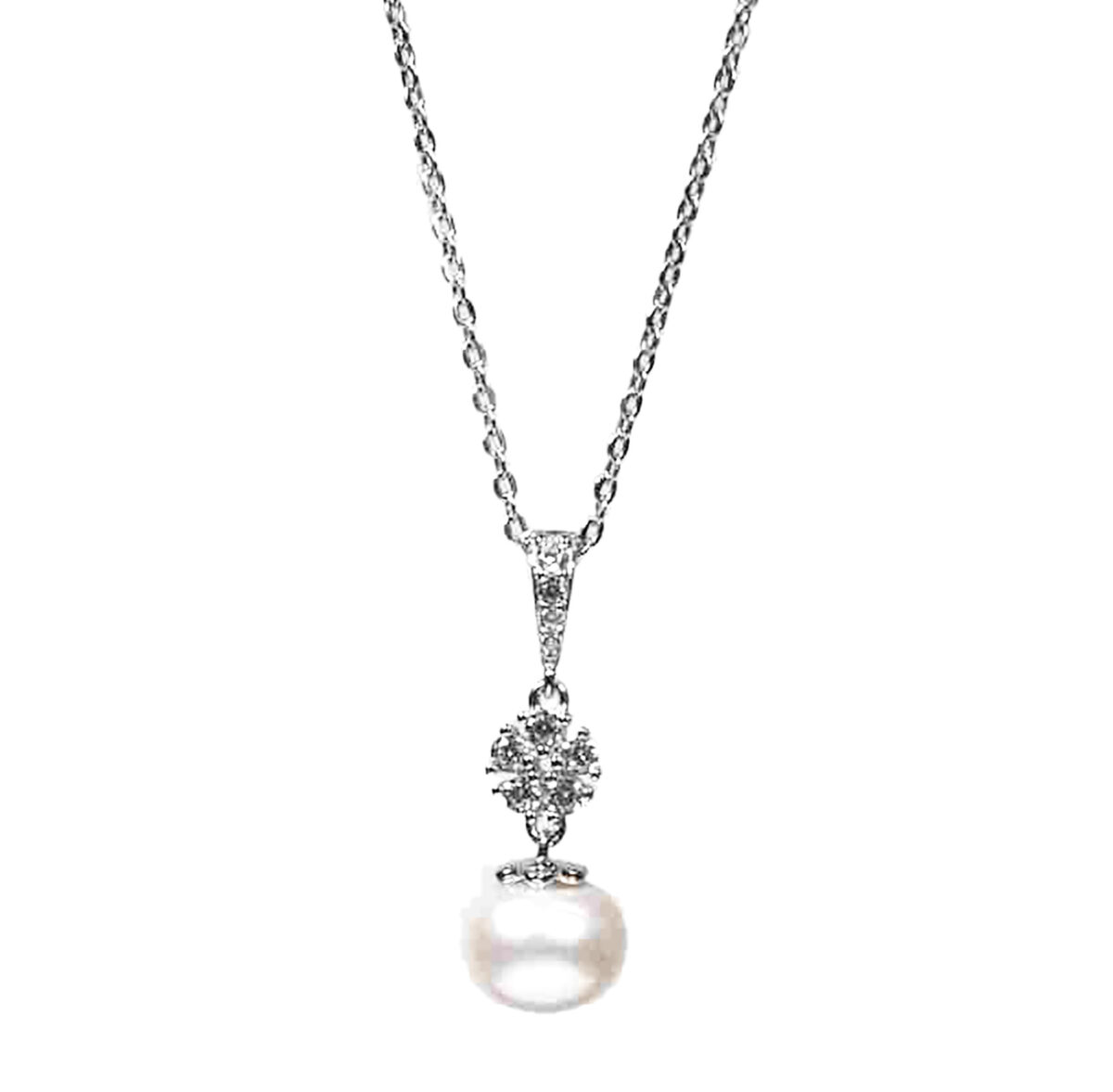 Eternal Bloom Sterling Silver Freshwater Pearl Pendant. 925ijewel.com