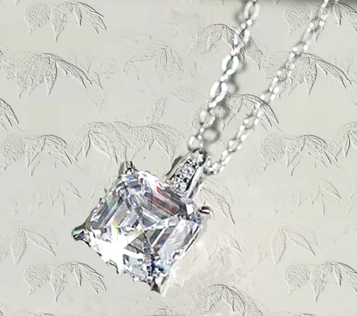 Everlasting Love Sterling Silver Princess Cut CZ Pendant with Sparkling Accents 925ijewel.com