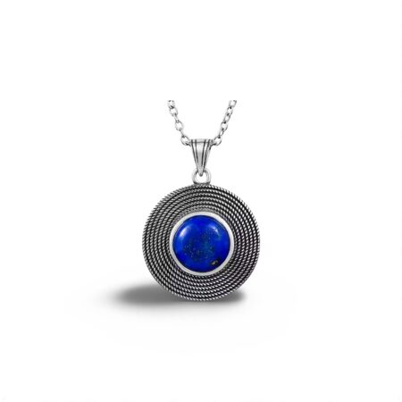 Celestial Elegance Sterling Silver Lapis Lazuli Pendant