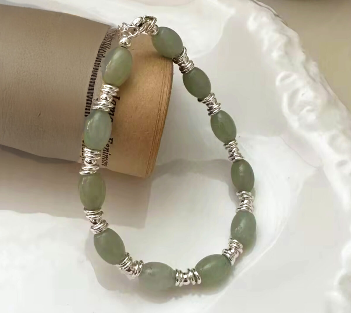 Eternal Harmony Sterling Silver and Jade Bead Bracelet – Where Serenity Meets Elegance. 925ijewel.com