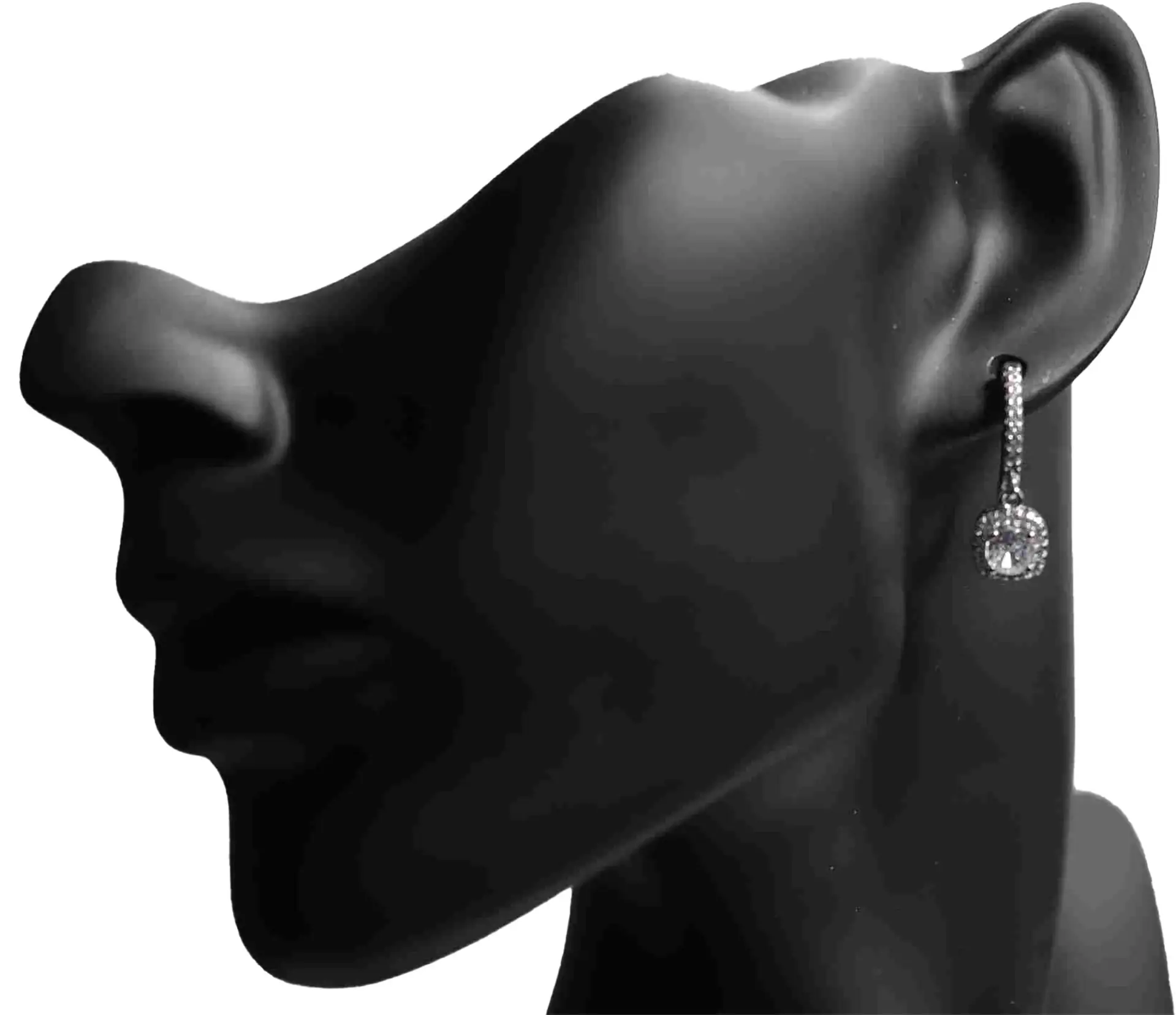 Sterling Silver Round CZ Dangle Earrings — Cushion Frame Sparkle and Hypoallergenic. 925ijewel.com