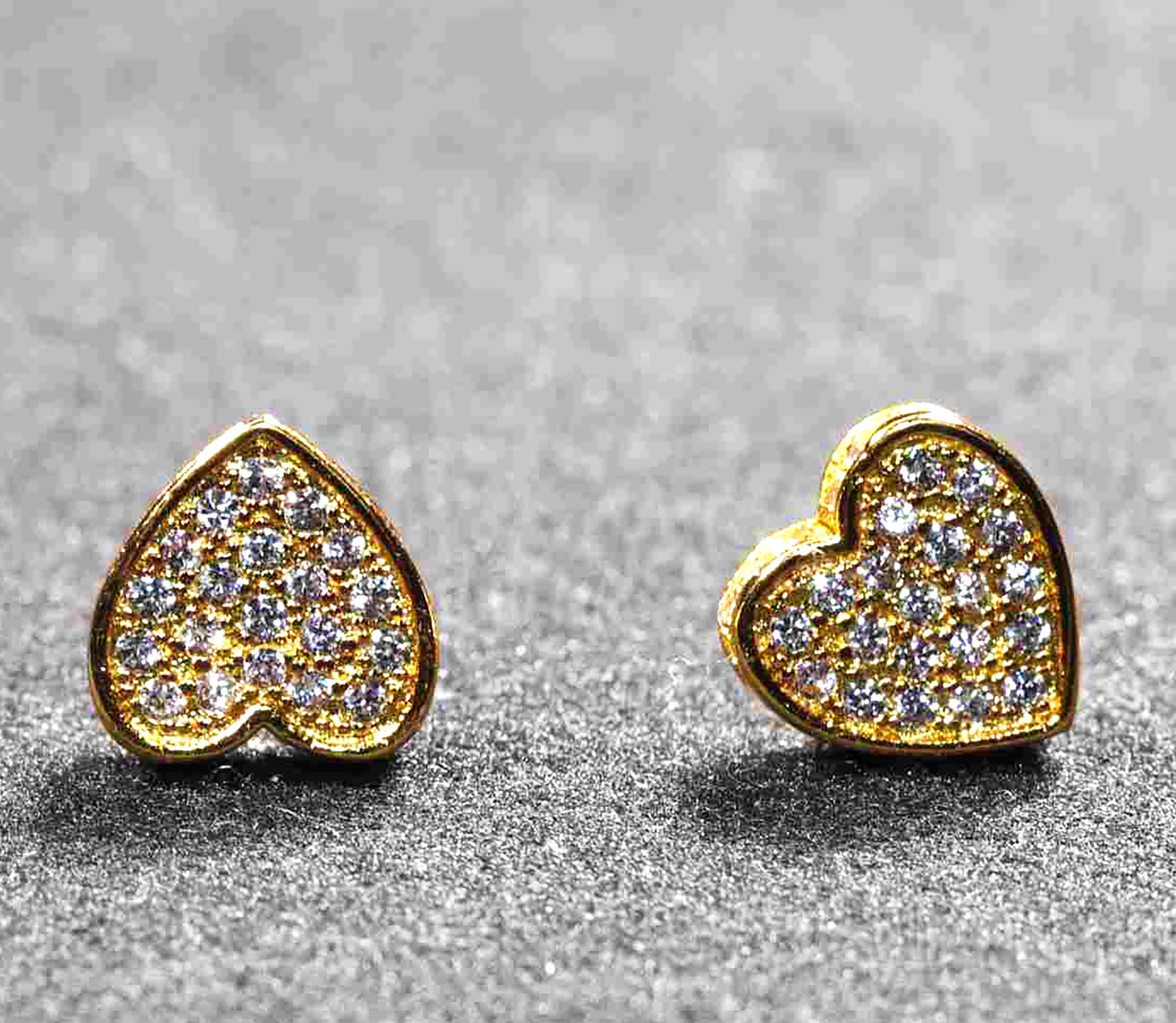 Eternal Heart Radiance CZ Pave Earrings – Gold 925ijewel.com
