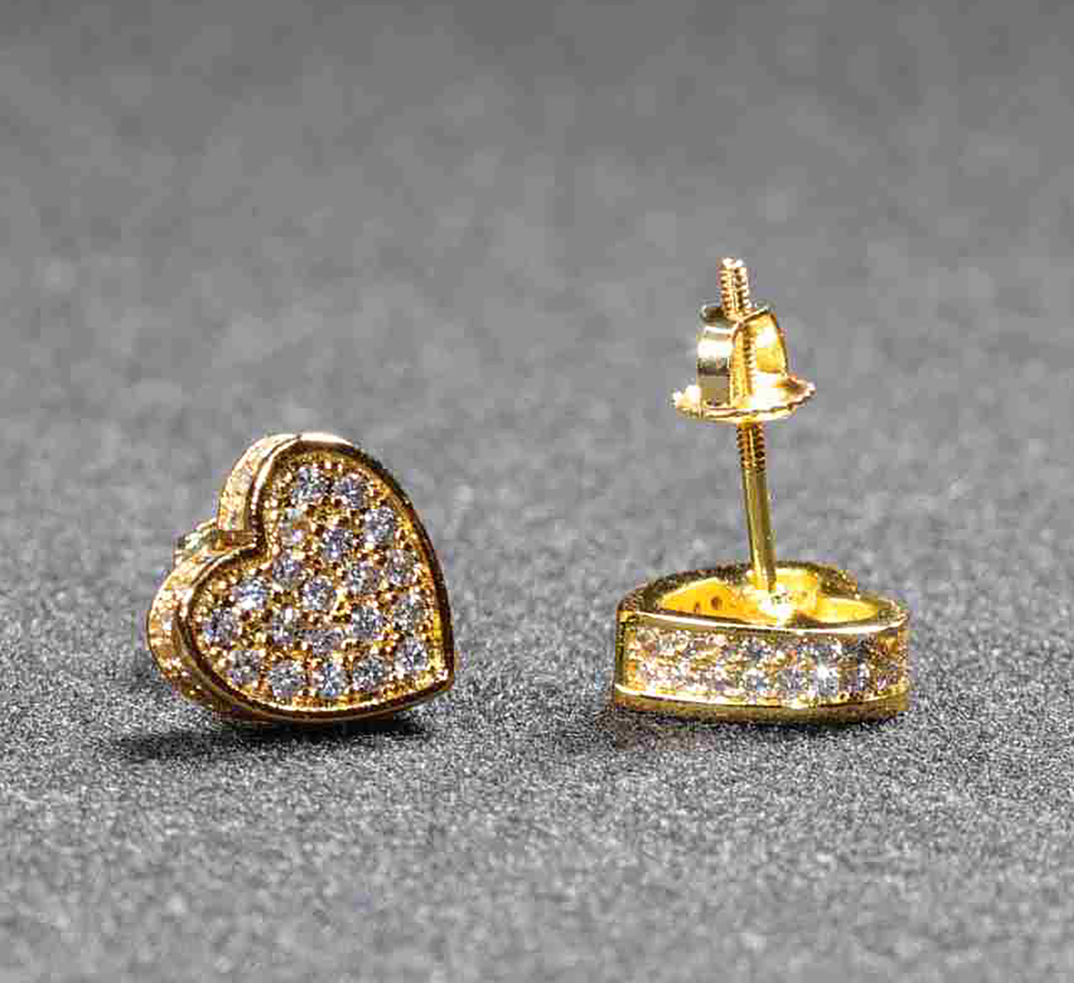 Eternal Heart Radiance CZ Pave Earrings – Gold 925ijewel.com