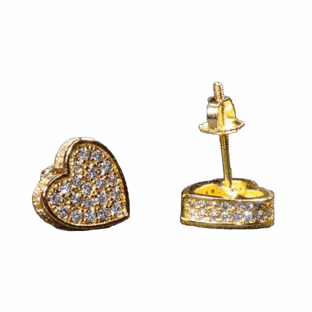 Eternal Heart Radiance CZ Pave Earrings – Gold 925ijewel.com
