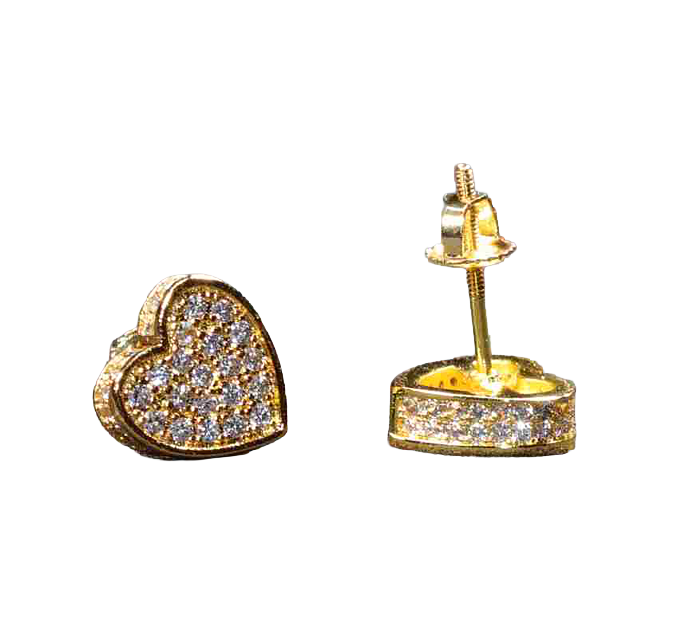 Eternal Heart Radiance CZ Pave Earrings – Gold 925ijewel.com