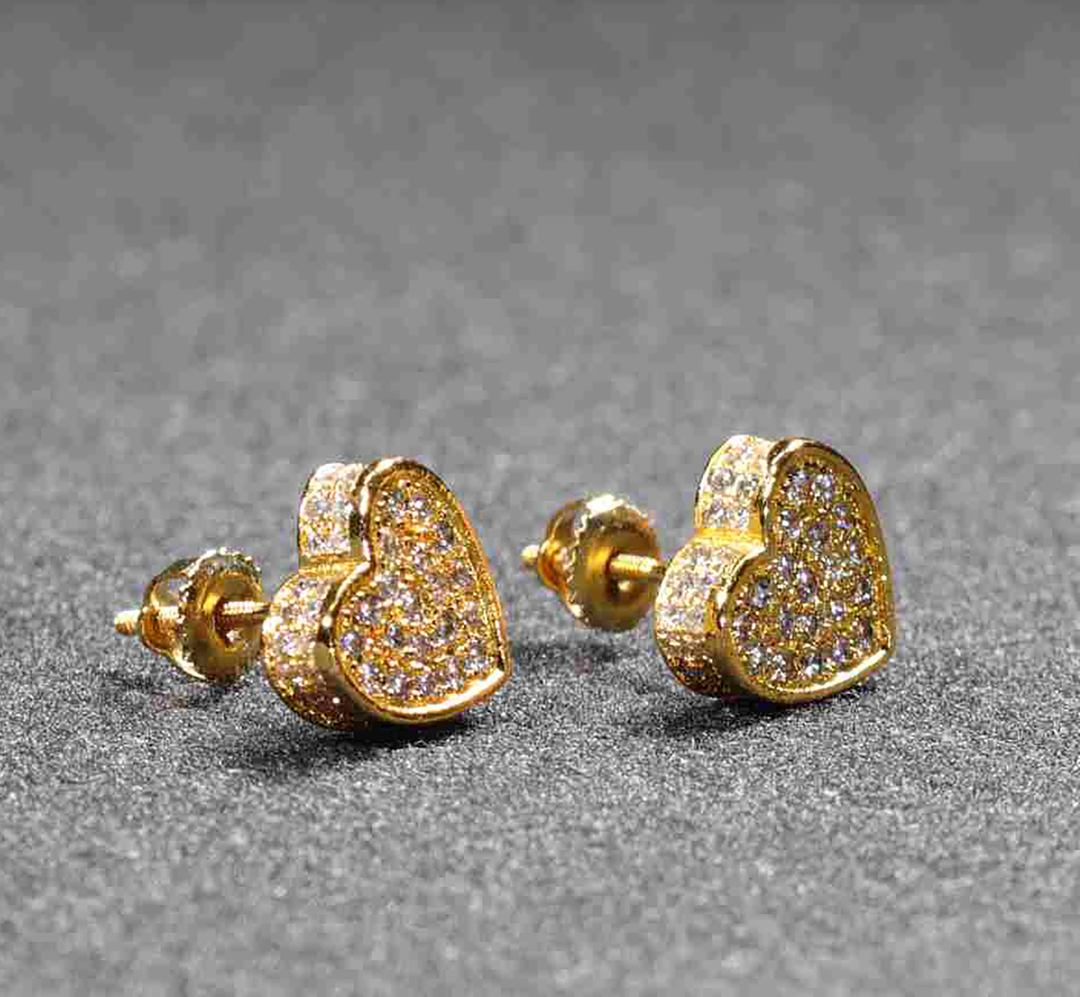 Eternal Heart Radiance CZ Pave Earrings – Gold 925ijewel.com