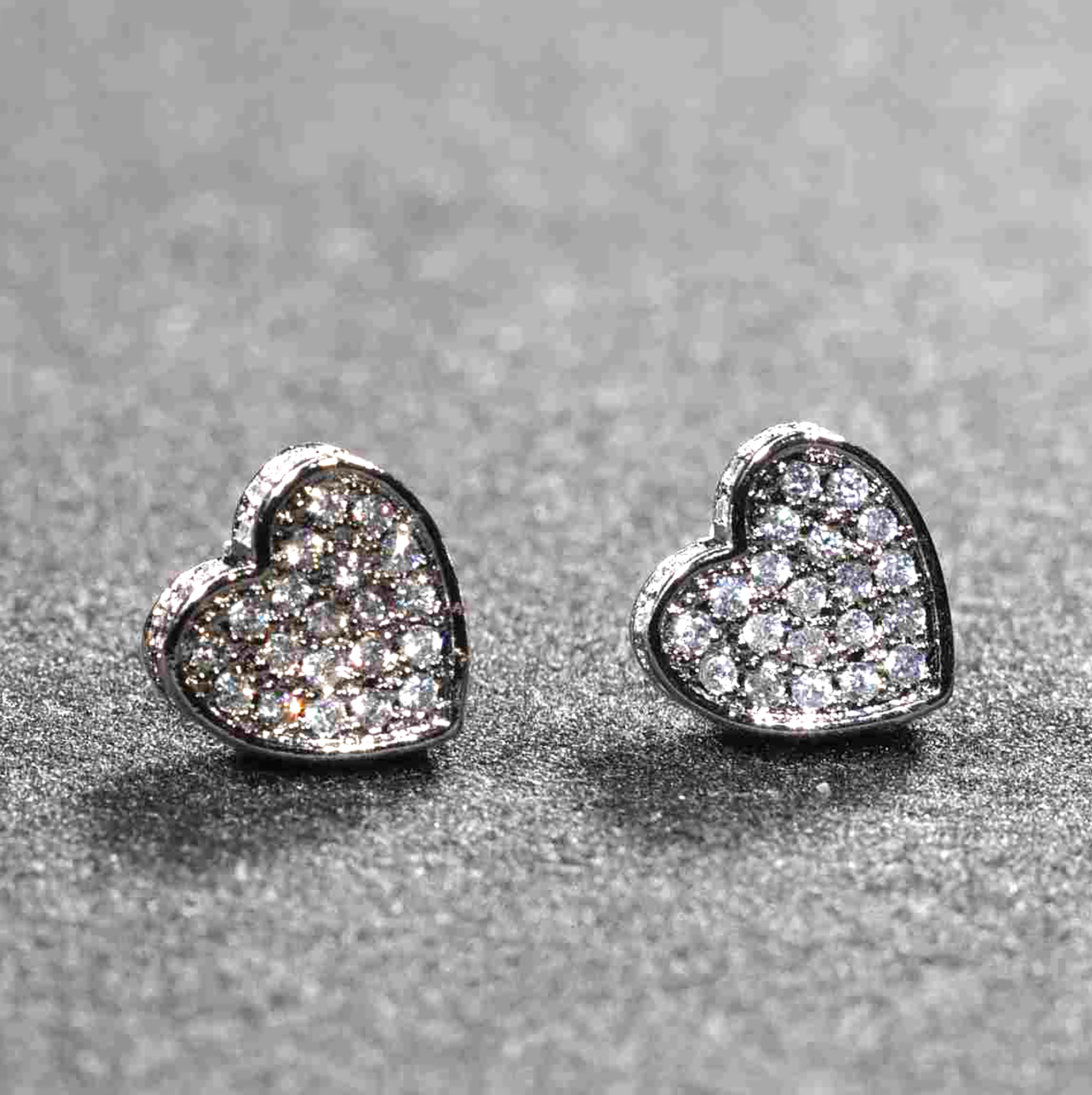 Eternal Heart Radiance CZ Pave Earrings – Silver 925ijewel.com