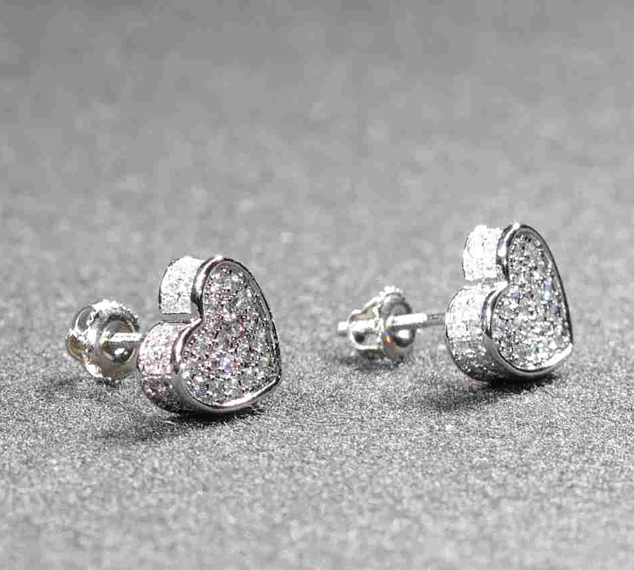 Eternal Heart Radiance CZ Pave Earrings – Silver 925ijewel.com