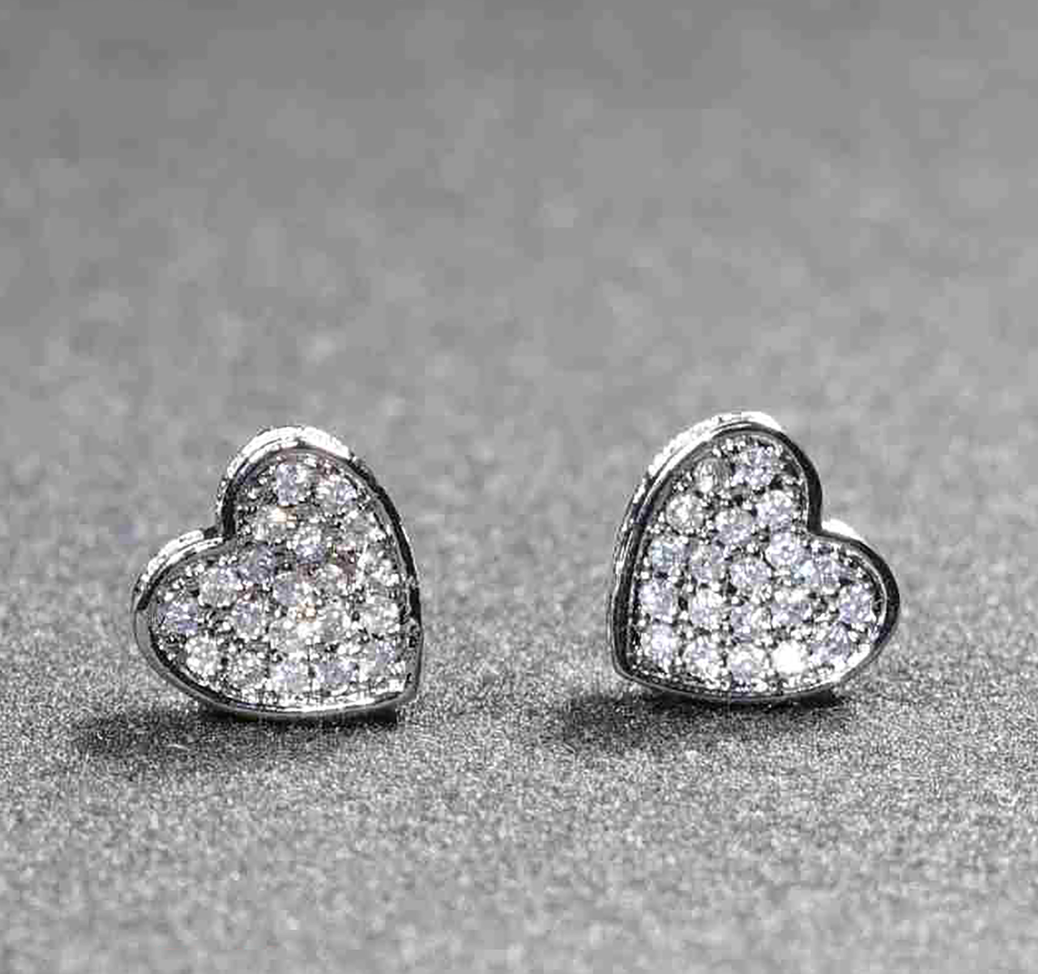 Eternal Heart Radiance CZ Pave Earrings – Silver 925ijewel.com